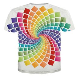 Ebaihui Summer 3D Printed Psychedelic Vortex Tshirts for Men and Women with Short Sleeves Style Tops AE7519354980