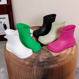 EVA Shoes Fashionable Thick-soled Low-cut Rain Boots Women Worn Outside Adult Cute Waterproof Rain Boots 240524