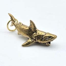 China Collection Ancient Asia Antique Bronze Shark Delicate Small Pendant
