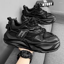 Casual Shoes Mens Versatile Board Trendy White Thick Bottom Black Anti-slip Sneakers Man Fashion Flat Running Tenis