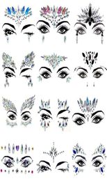 3D Crystal Glitter Jewels Tattoo Stickers Women Fashion Face Body Eye Gems Gypsy Festival Adornment Makeup Beauty Sticker7647533