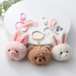 Key Rings Cute P Keychains Lovely Rabbit Bear Animals For Women Girls Friendship Gift Handbag Decoration Handmade Jewelry Drop Deliver Otnxp