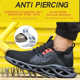 48 tappeto di punta in acciaio Sneaker traspirante per uomo scarpe da lavoro unisex sneaker di sicurezza anti-smash e anti-puncture