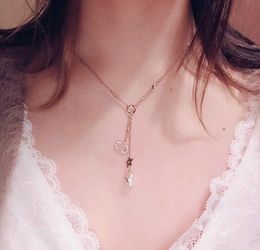 New elegant diamond star necklace women039s fashion simple letter neck accessories7442382
