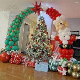 Party Decoration 160Pcs Christmas Tree Santa Claus Foil Balloons Arch Garland Set Red Green Latex Globos Merry Supplies