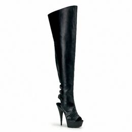 Rncksi Plus Size 34-46 Lady Sexy Over Knee Thigh High Boots Women Autumn Fashion Thin High Heels Platform Women Shoes Woman