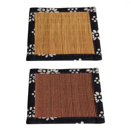 Table Mats Decorative Heat Insulated Cup Pad Bamboo Mat 10x10cm Square Tea For