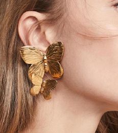 Stud UODCM Luxury Fashion Round Dangle Drop Korean Earrings For Women Big Butterfly Gold Earring 2021 Jewelry9449891