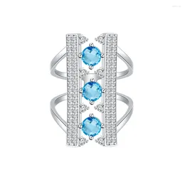 Cluster Rings European And American Ins Style Arch Bridge Shaped Female Personality Design S925 Sterling Silver Inlaid Zircon Gemstone Ring