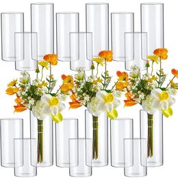 Clear Glass Cylinder Vases Floating Candles Holders Flower Table Centrepieces 240603