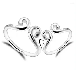 With Side Stones Lovers' 925 Sterling Silver Rings For Men & Women Simple Design Solid Couples Fine Jewellery 1Y503