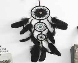 Fantasy Delicate Dream Catchers Hand Made Plaited Exquisite Black Feathers Dream Catchers Creative Home Eyecatching Hanging Ornam1809467