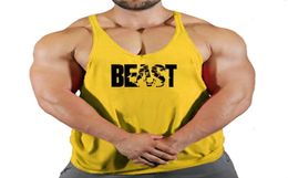 Vest Men s Singlets Gym Sports Shirt Man Sleeveless Sweatshirt Stringer Beast Wear T shirts Suspenders Clothing Top 2206137886717