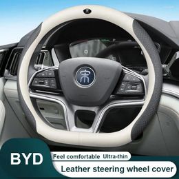 Steering Wheel Covers Car Leather Cover For BYD Song Qin Han EV Tang DM 2024 PLUS Pro MAX Yuan Accessories