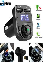 FM Transmitter Aux Modulator Bluetooth Handsfree Car Kit Car o MP3 Player with 3.1A Quick Charge Dual USB Car Charger2663828