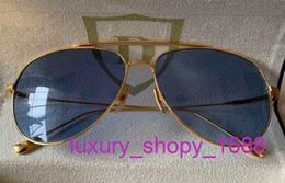 Dietra Luxury Designer Sunglasses Sunglasses 7804-C-18K-61 FLIGHT 004 Gold Dark Blue 62-17-140 Made in