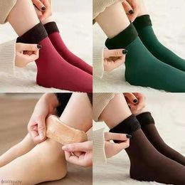 Women Socks 5Pairs/Lot Thicken Thermal Wool Cashmere Black Skin Seamless Snow Sock Velvet Unisex Winter Warm Solid