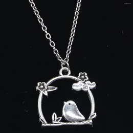 Chains 20pcs Fashion Necklace 25x26mm Birdcage Bird Flower Pendants Short Long Women Men Colar Gift Jewelry Choker