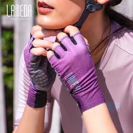 Lameda Women Bike Glove Half-finger Glove Shockproof Summer Professional Road Mtb Women Cycling Gloves Breathable Sports Gloves 240603