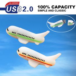 Usb Flash Drive Aeroplane Shape 4GB 8GB 16GB 32GB 64GB Memory Stick Plane 2.0 U Disc Pendrives Memory Stick Data Drives