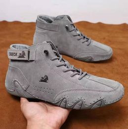 Dr Ram winter suede boots cotton leather high top men039s casual shoes Martin men039s6421565