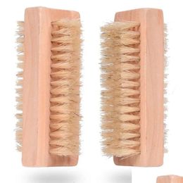 Bath Brushes Sponges Scrubbers Foot Nail Wooden Boar Natural Bristle Clean Brush Body Mas Scrubber Make Up Tools Drop Delivery Home Ga Oti70