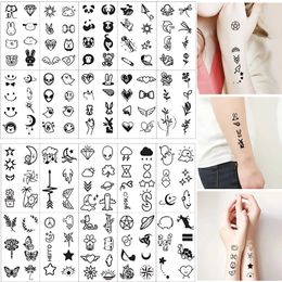 Tattoos Colored Drawing Stickers Temporary 10pcs/lot Small Finger Tporary Waterproof Cat Butterfly Skull Diamond Tiny Fake Tattoss Tatuajes Tporas WX5.31CLCL