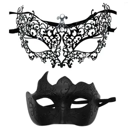 Party Supplies 2PCS Couple Retro Half Face Masquerade Mask For Women And Men Venice Halloween Costume Accessories Props