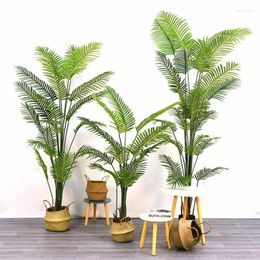 Decorative Flowers Tropical Office 60-95cm Decor Palm Large Artificial For Tree Plastic Home Room Plants Branches Garden Green