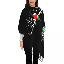 Scarves Palestinian Arabic Shawl Wrap For Women Winter Warm Large Soft Scarf Palestine Solidarity Map Pashminas