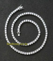 European and American hiphop 5mm Silvery CZ Diamonds tennis chain mens Iced Out diamond bracelet necklace couple tennis chain ete7312225