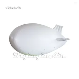 Party Decoration Outdoor Advertising Inflatable Airplane Model White Helium Blimp PVC Air Floating Airship Balloon For Display