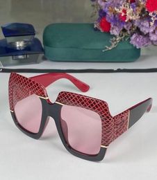 2022 women men high quality fashion sunglasses black red Cheque pattern plank frame big square glasses available with box7833492