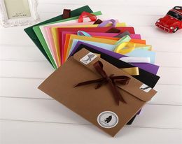 241807cm bow Envelope Kraft paper pocket bag Kerchief Handkerchief Silk scarf packing boxes Envelope box LX05831373487