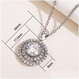 Pendant Necklaces Delicate Moissanite Solitaire Necklace For Women Bridal Romantic Jewelry Drop Delivery Pendants Dh0V4