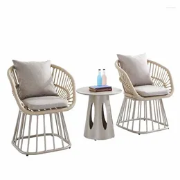 Camp Furniture Outdoor Tables And Chairs Single Piece Garden Rattan Woven Balcony Courtyard Modern Leisure Coffee Shop Terrace Rat