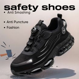 2024 New Hot Rotary Buckle Safety Shoes For Air Soft Sole Lightweight Protective Work Sneakers Men Breathable Boots