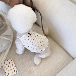 Dog Apparel Puppy Cute Pet Sling Summer Thin Teddy Polka Dot Lace Clothes Small Shirt Cat Designer Clothing
