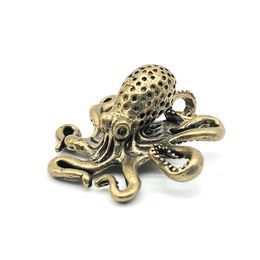 Chinese Collectibles Ancient Asian Antique Copper Octopus Delicate Small Pendant