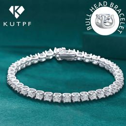 45mm Full Diamond Bracelet With GRA Real 925 Sterling Silver Chain Bangle Wedding Tennis Bracelets For Women Jewellery 240530