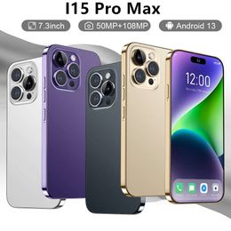 Mobile i15 Pro Max 4G Android 10 true perforation 7.3 large screen 13 million pixels (3+64)