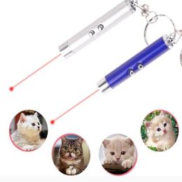 Mini Cat Red Laser Pen Key Chain Funny LED Light Pet Toys Keychain Pointer Pens Keyring for Cats Training Play Toy Flashlight 11 LL