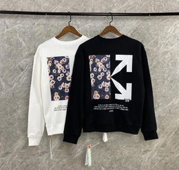 New Mens Stylist Hoodies Pullover chrysanthemum and Off Bar pattern Black Whiter Pullover Hoodie Sweater High Street Fashion Sweat2993259
