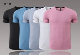 lu888 Summer ice silk short sleeved T-shirt for men and women, quick drying and breathable sports top, outdoor running duanT