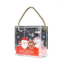 Christmas Decorations Clear Bag Candy Gift Box Packaging Portable- Biscuit 10-Piece J78C