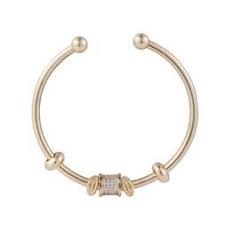 Bangole designer francese elegante luccicante bracciale oro in ottone in pietra in pietra per donne donne geometriche a croce apribile braccialette di bracciale vkusv
