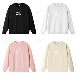 Al-2024 Women Yoga Outfit Perfectly Oversized Sweatshirts Sweater Loose Long Sleeve Crop Top Fitness Workout Crew Neck Blouse Gym VCVT
