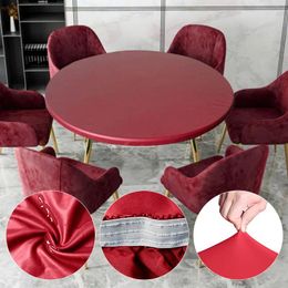 Table Cloth Round Waterproof Cover Elastic Fitted Edged Tablecloth Kitchen Dining Oil-Proof Banquet Protector 60-130cm