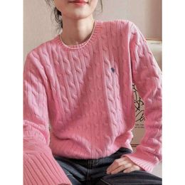 Womens Knits Tees Winter New Long Sleeve Vintage Twist Knitted Sweater Women Pink Grey Black Baggy Knitwear Pullover Jumper Female Clothing G2211