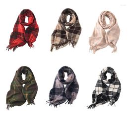 Scarves Christmas Long Plaids Blanket 175x65cm Oversized Winter Fall Warm Scarf Big Tartan Wrap Shawl Classical Tassels Y1UA